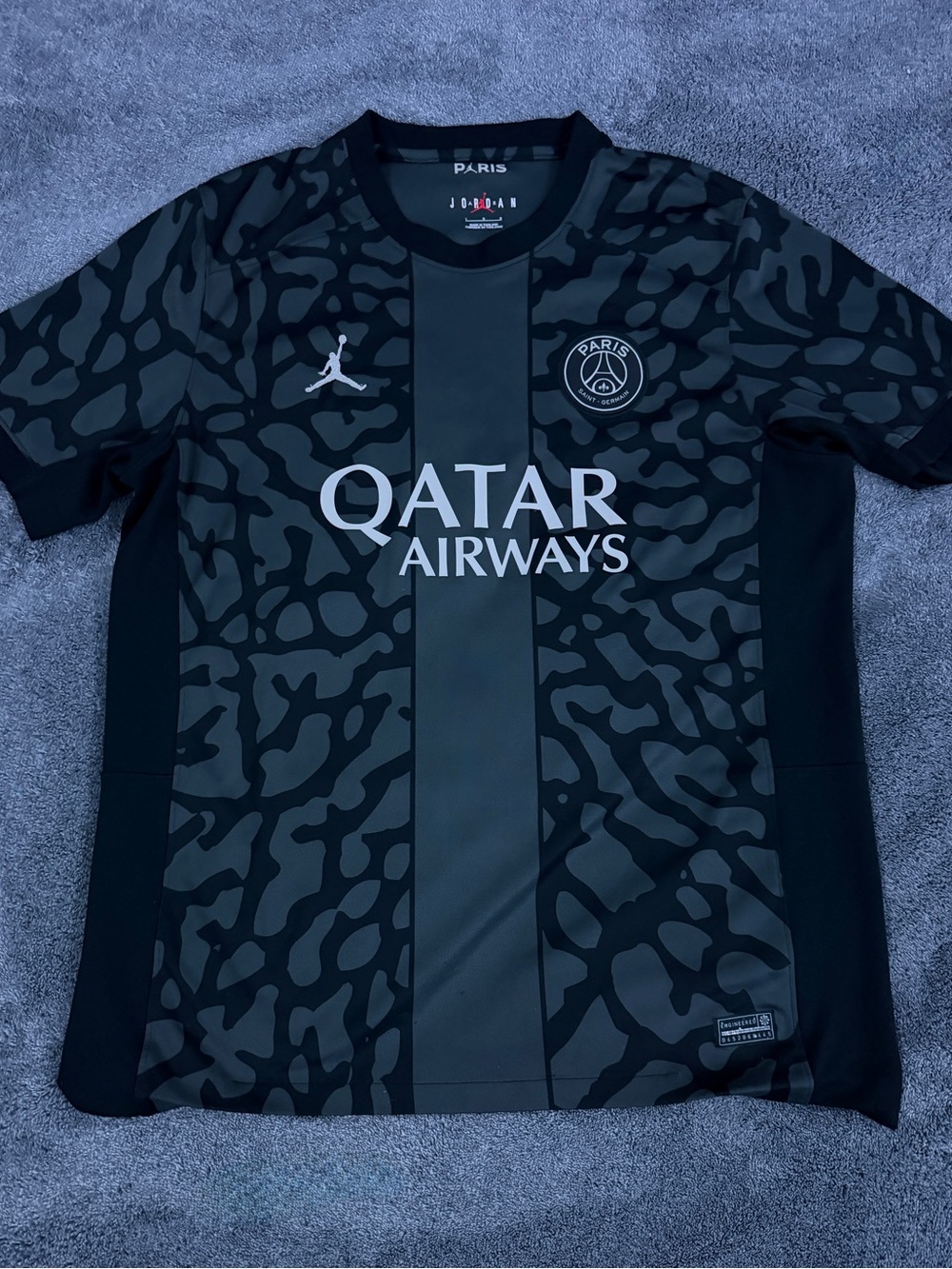 Jordan Paris Black & Gray Camo Football Jersey with Red Jumpman